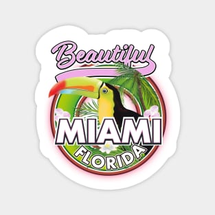 Beautiful Miami Florida travel logo Magnet