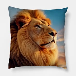 Lion Animal Nature Majestic Wilderness Pillow