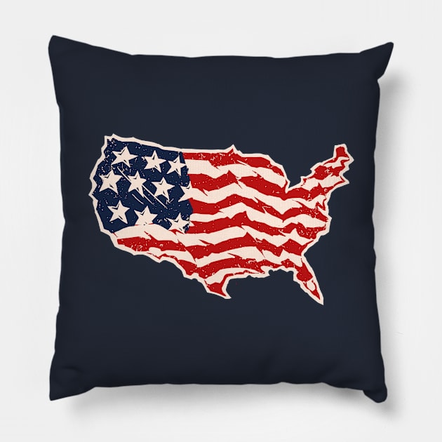 America flag Vintage Pillow by barmalisiRTB