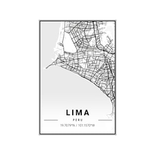 Lima Light City Map T-Shirt