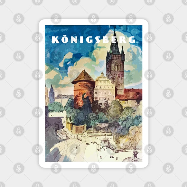 Konigsberg, Prussia, Germany.Retro travel poster Magnet by GreekTavern