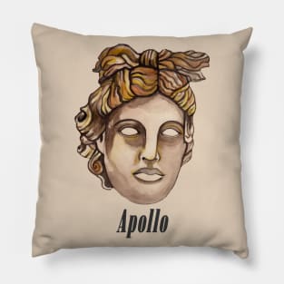 Watercolor Olimpic Apollo greek god Pillow