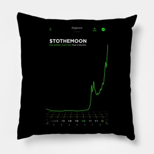 Dogecoin To The Moon Black and White Pillow