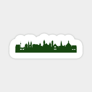 NUREMBERG Skyline in forest green Magnet