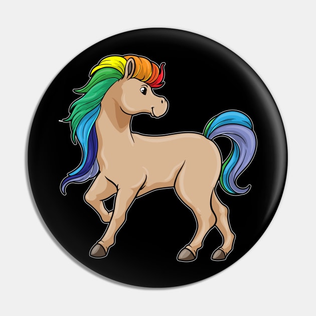 Horse with Rainbow Colors Pin by Markus Schnabel