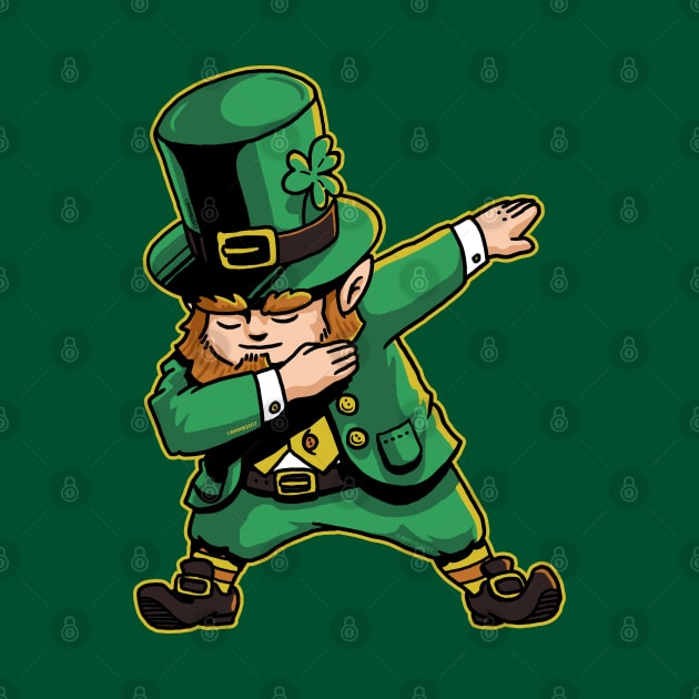 Dabechaun Funny Leprechaun Dabbing St Patricks Day Shirt by vo_maria