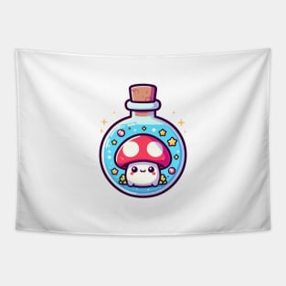 Kawaii Mushroom in Jar Tapestry