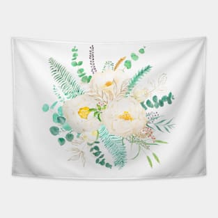 white peony flower arrangement Tapestry