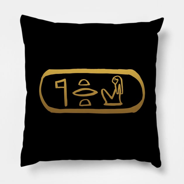 Goddess in Ancient Egyptian Hieroglyphics. Pillow by hybridgothica