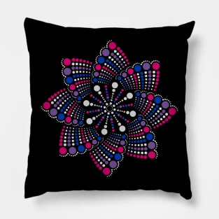 Geometric Mandala Dot Art Bisexual Pride Pattern Pillow