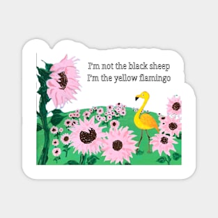 Funny Yellow Flamingo Magnet