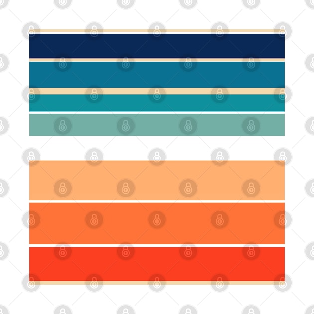 Retro Vintage Style Rainbow Stripes by Aryeh Studio