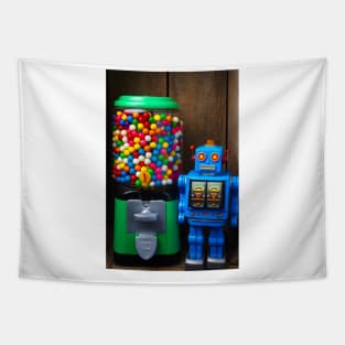 Gum Machine And Blue Robot Tapestry