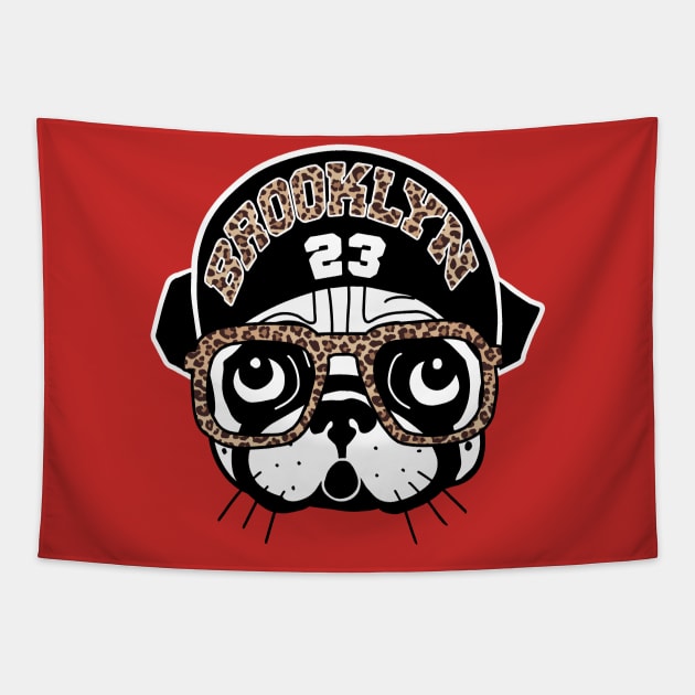 Spike lee brooklyn hip hop pug Tapestry by yumiyoshi4