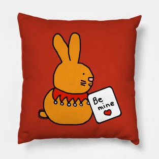 Cute Bunny Rabbit says Be Mine on Valentines Day Pillow