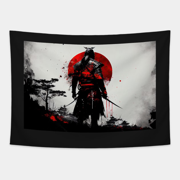 This Samurai Only Fights For Honor Tapestry by JoeBurgett