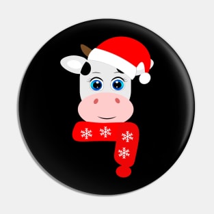 Cow Reindeer Hat Santa Christmas Lights Pin