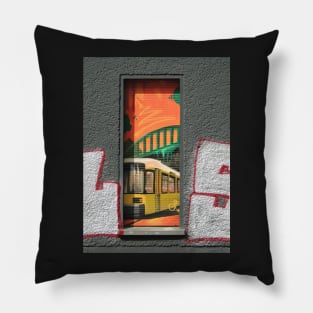 A Bus In The Window Pillow