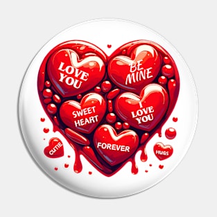 Valentine's Day Hearts Pin