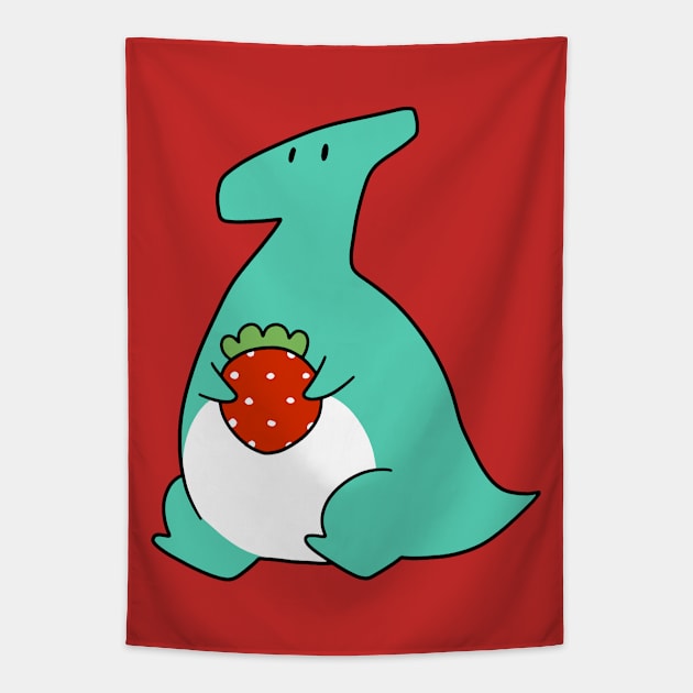 Strawberry Hadrosaurid Tapestry by saradaboru