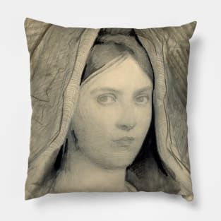 Head of Mary B. Thayer by Abbott Handerson Thayer Pillow
