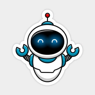 Cute Robot Cartoon Vector Icon Illustration Magnet