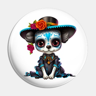 Dia de los Muertos Dog #4 Pin