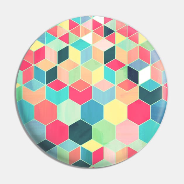 Yummy Summer Colour Honeycomb Pattern Pin by micklyn