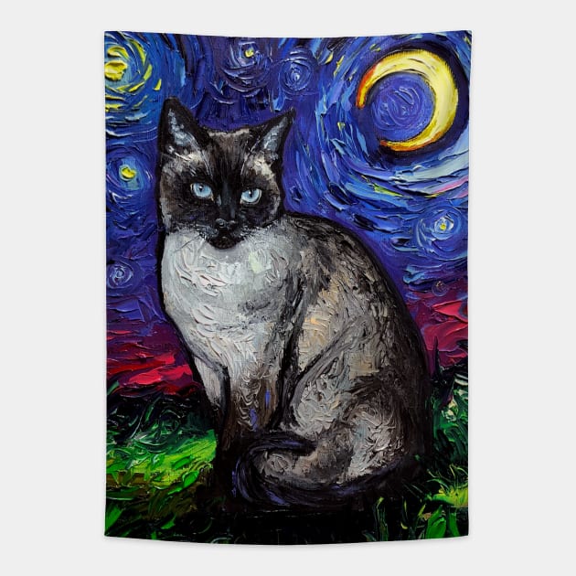 Siamese Night Tapestry by sagittariusgallery