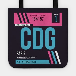 Paris (CDG) Airport Code Baggage Tag Tote