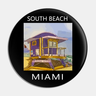 South Beach Lifeguard Tower in Miami Florida - Welshdesigns Pin