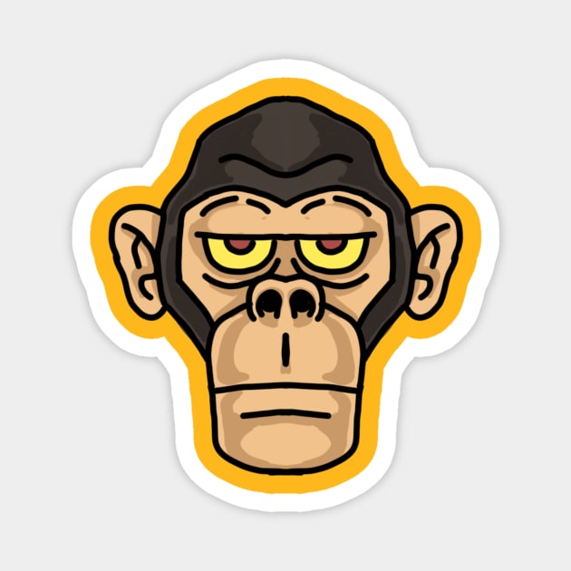 Flat face chimpanzee Magnet by doddy77