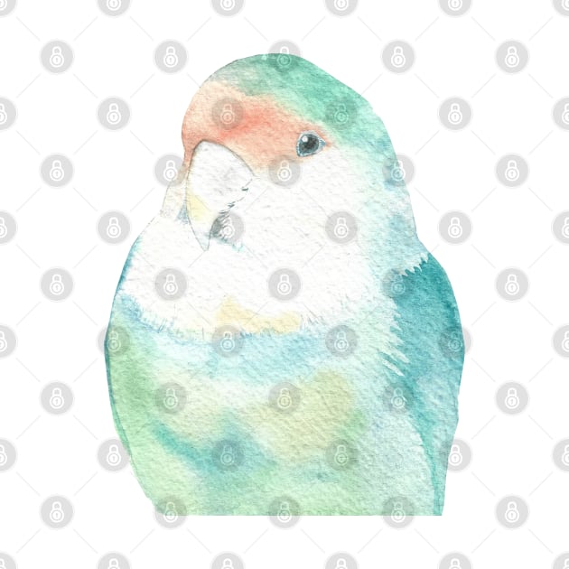 Lovebird watercolor portrait 2 by Oranjade0122