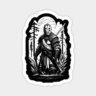 Medieval Jason (black and white) Magnet