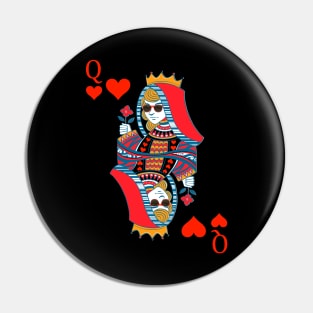 Queen of Hearts Poker Card Pin