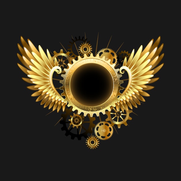 Round Banner with Steampunk Wings by Blackmoon9