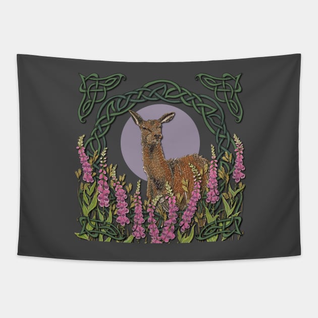 Celtic Deer Tapestry by lottibrown