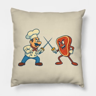 Chef vs Steak Pillow