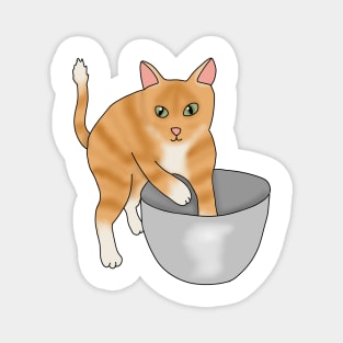 Kitty baking (fluffy orange cat) Magnet