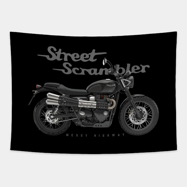 Triumph Street Scrambler 17 black, sl Tapestry by MessyHighway