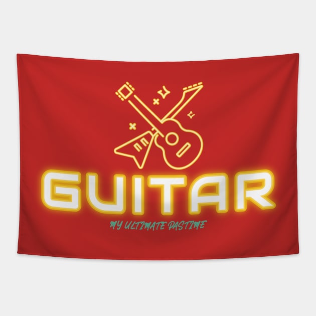 Guitar My Ultimate Pastime Tapestry by Joco Studio