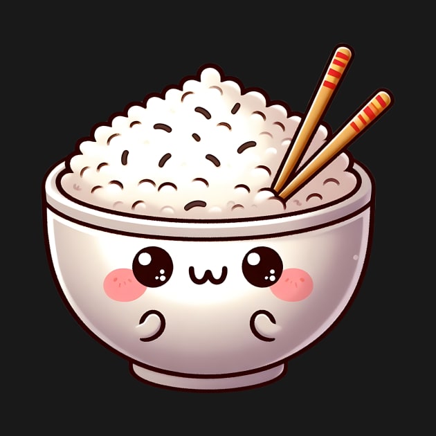 Cheerful Kawaii Rice Bowl by PhotoSphere