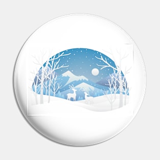 Winter Paper Cut out Scene Pin