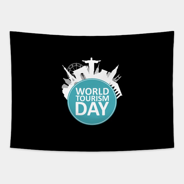 World Tourism Day Work Save Travel Repeat Travel Enthusiast Tapestry by mangobanana
