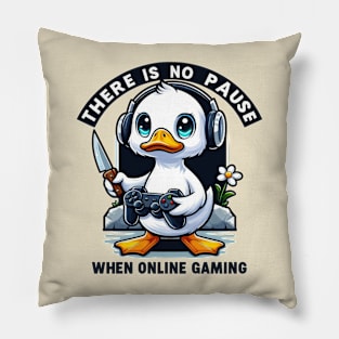 Funny duck gaming, there is no pause when online gaming! Pillow