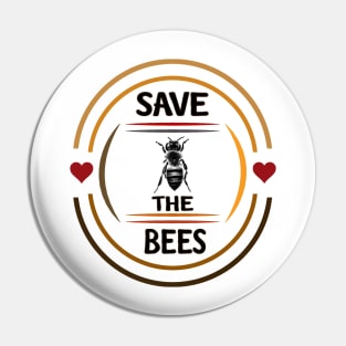 Save the Bees with Hearts, Love, Honeybees Pin