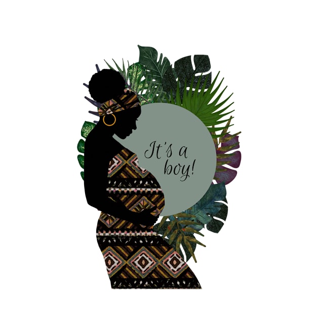 African Woman Baby Boy Announcement | Cherie's Art(c)2021 by CheriesArt