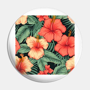 Hibiscus Flowers Pattern 4 Pin