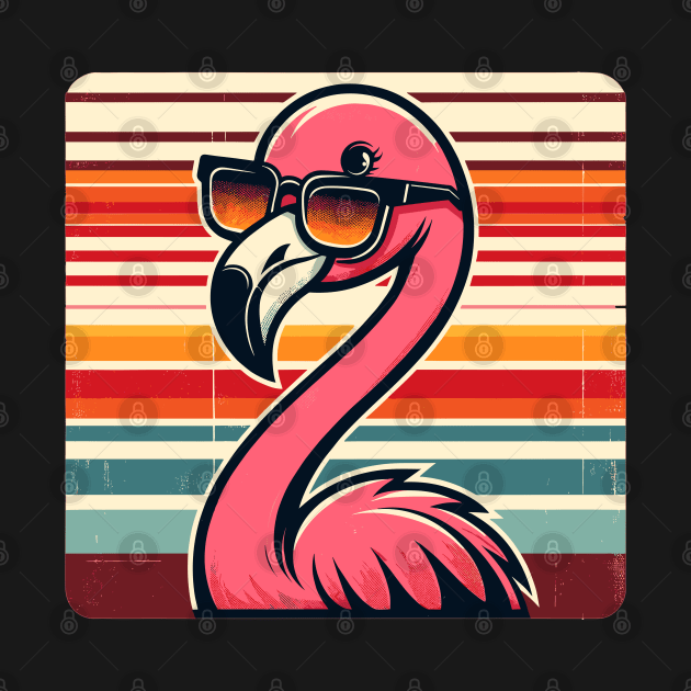 Cool Retro Flamingo in Sunglasses 70s 80s 90s Funny Flamingo by KsuAnn