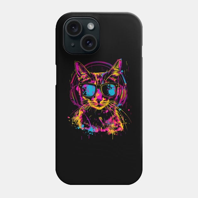 Cat DJ Journey Phone Case by Gianna Bautista Art